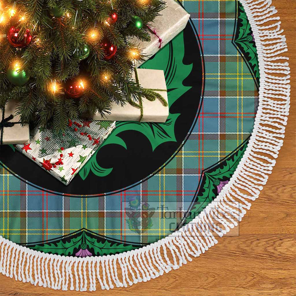 Tartan Vibes Clothing Colville Tartan Christmas Tree Skirt Scottish Thistle Style