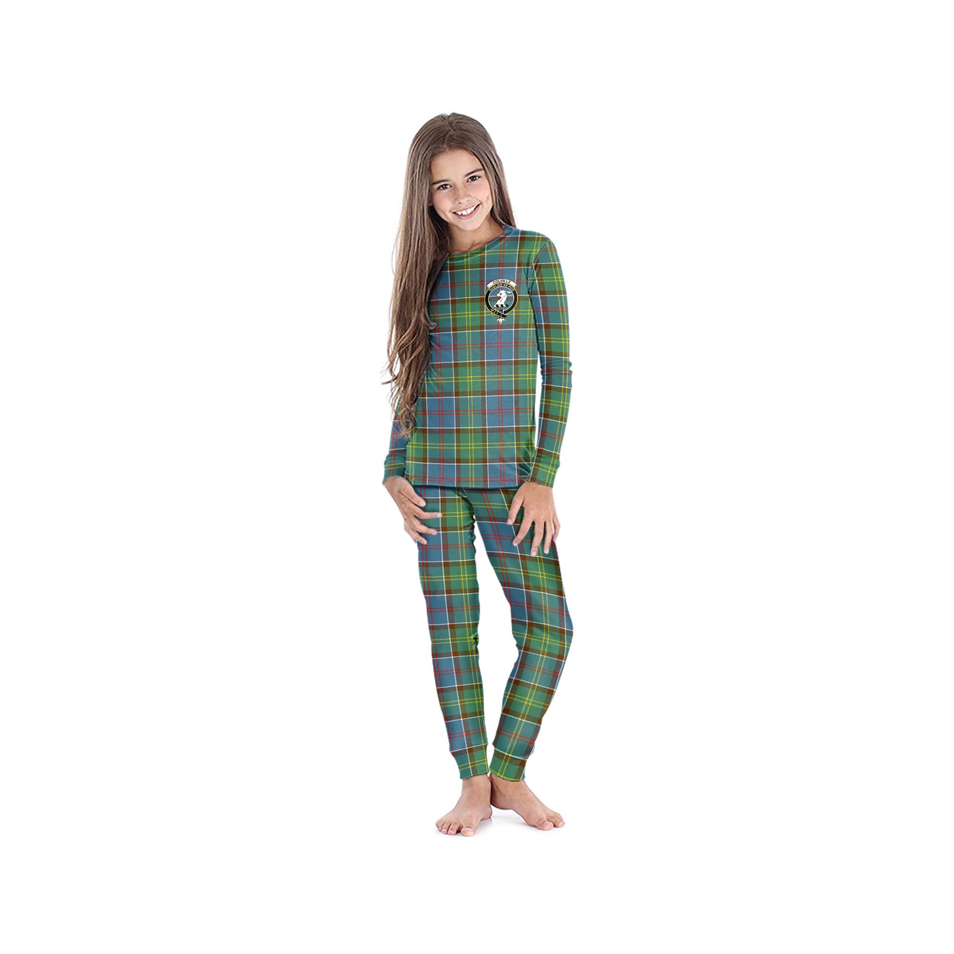 Colville Tartan Pajamas Family Set with Family Crest - Tartan Vibes Clothing