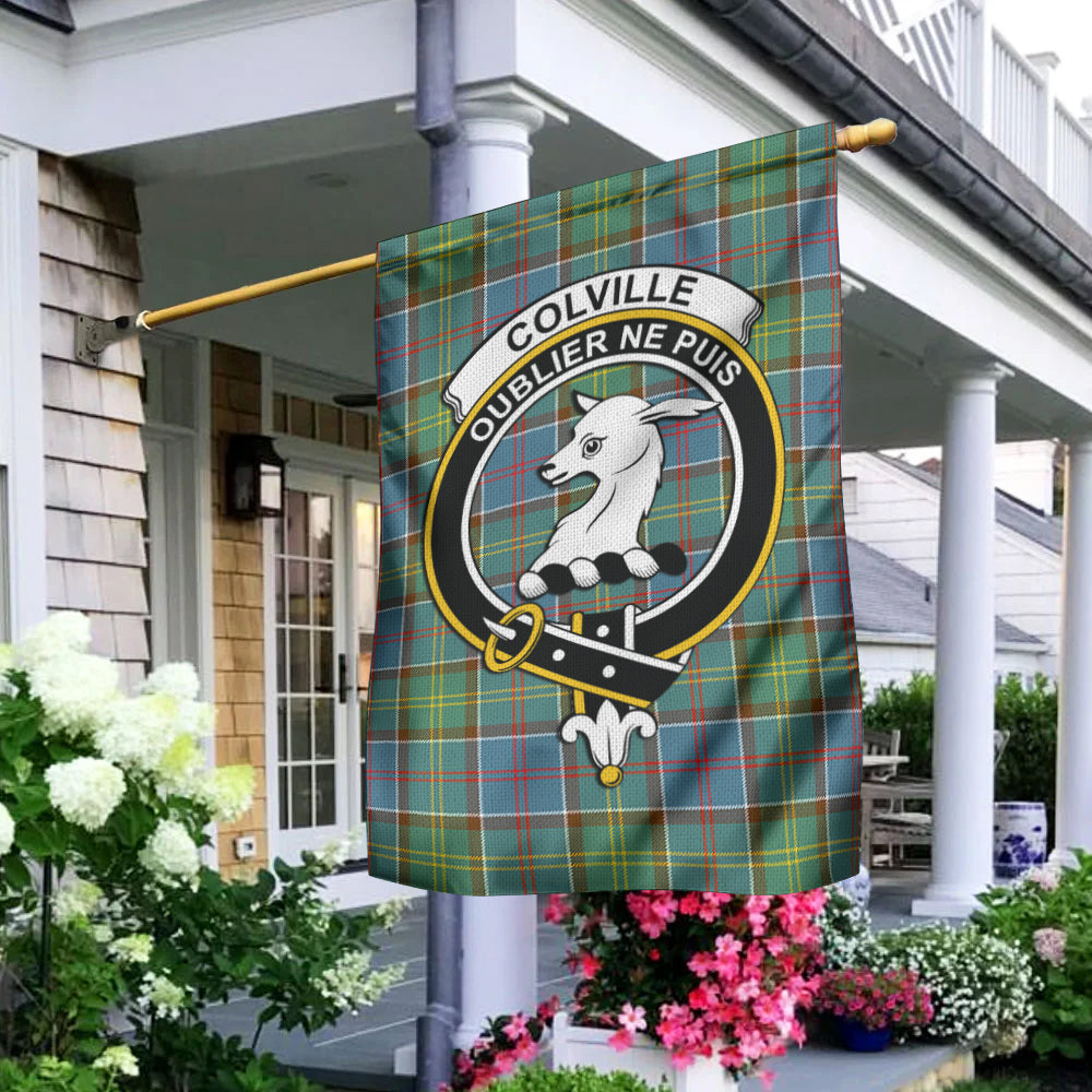 Colville Tartan Flag with Family Crest - Tartan Vibes Clothing