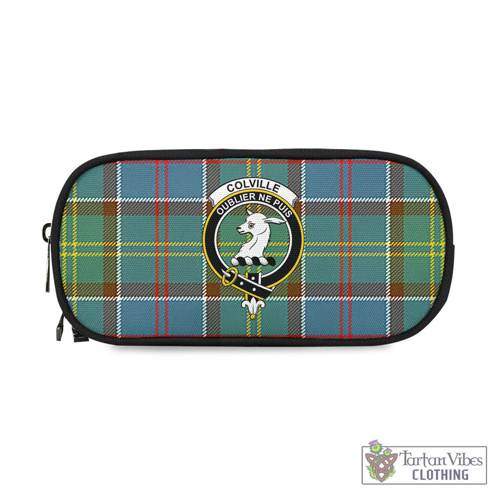 Tartan Vibes Clothing Colville Tartan Pen and Pencil Case with Family Crest