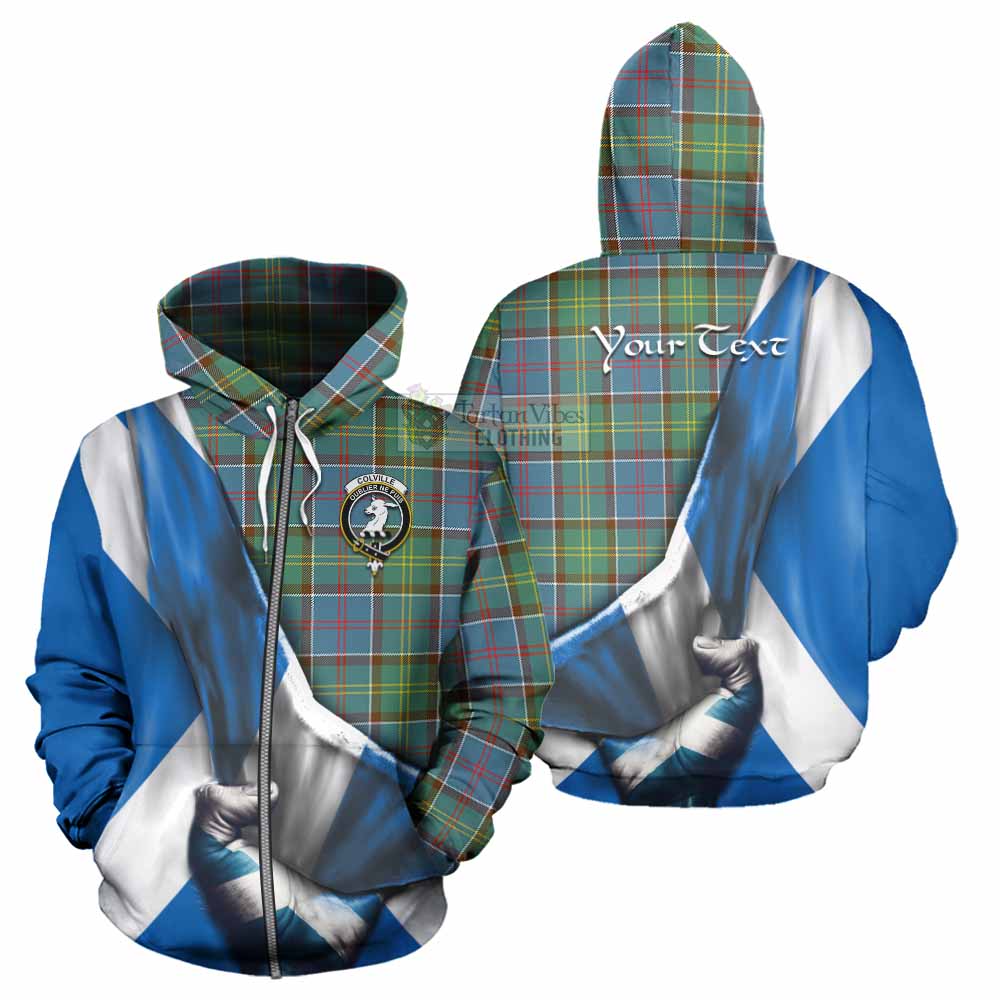 Tartan Vibes Clothing Colville Tartan Hoodie with Family Crest Scotland Patriotic Style