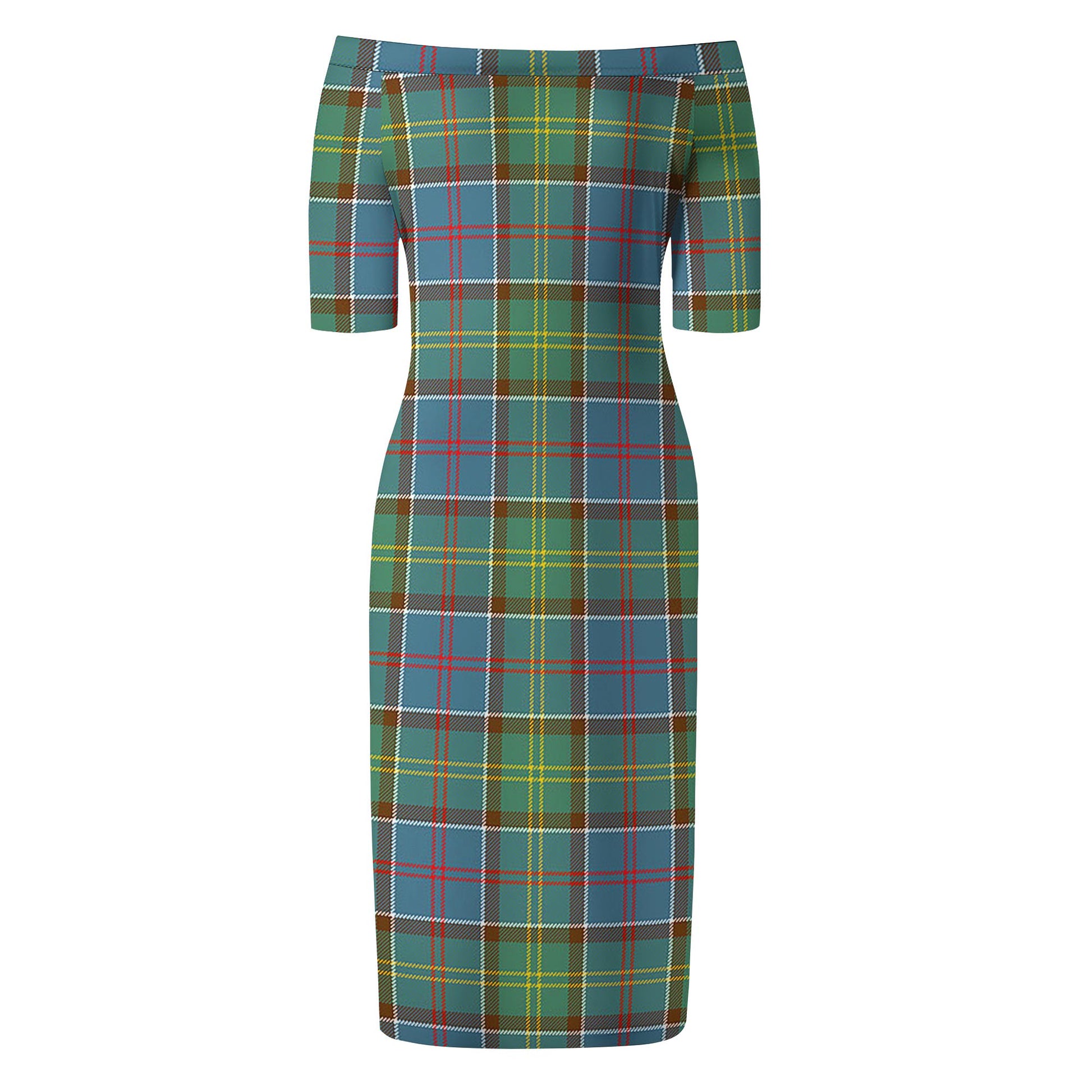 Colville Tartan Off Shoulder Lady Dress - Tartanvibesclothing