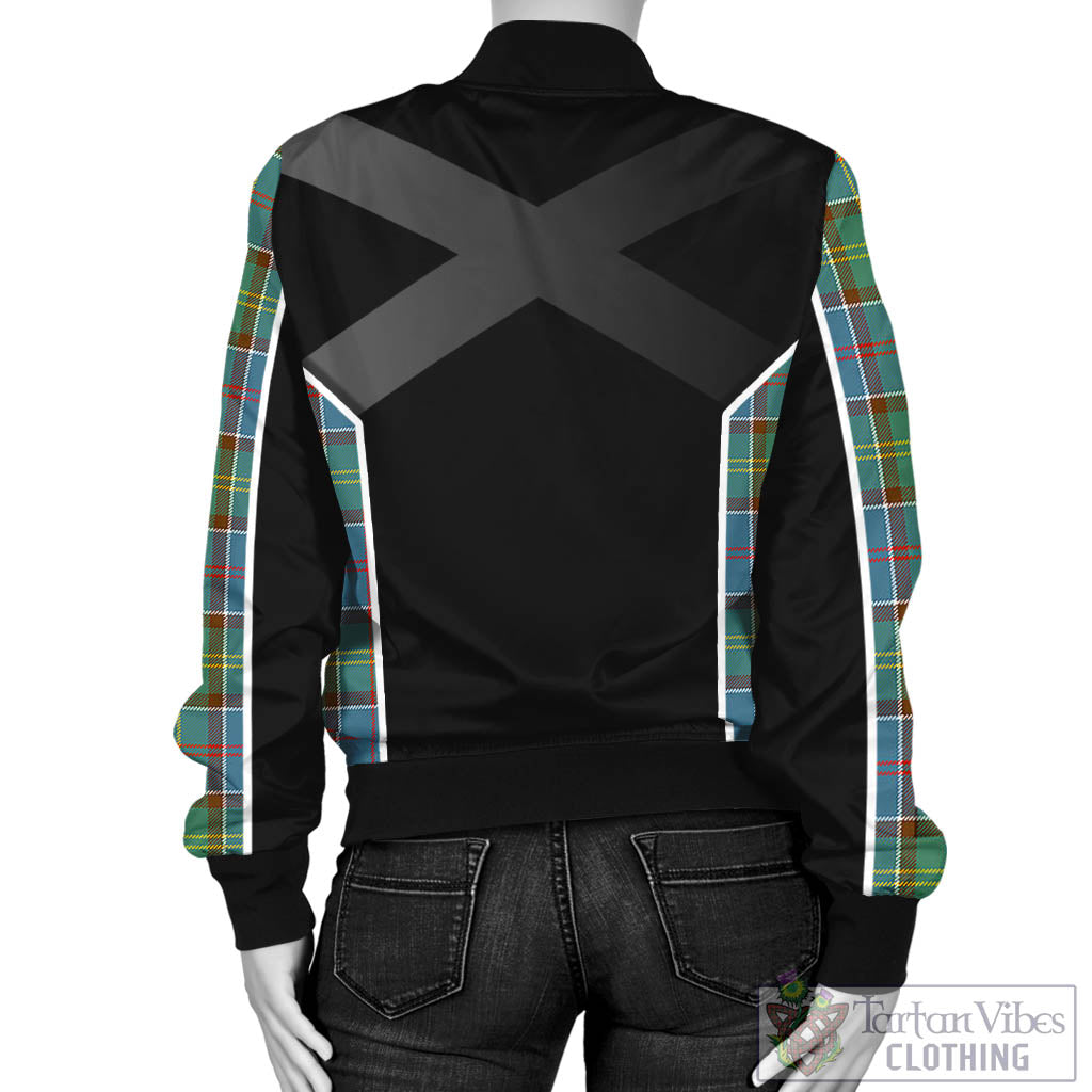 Tartan Vibes Clothing Colville Tartan Bomber Jacket with Family Crest and Scottish Thistle Vibes Sport Style