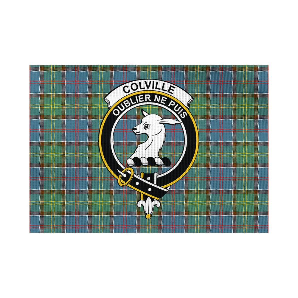 Colville Tartan Flag with Family Crest - Tartan Vibes Clothing