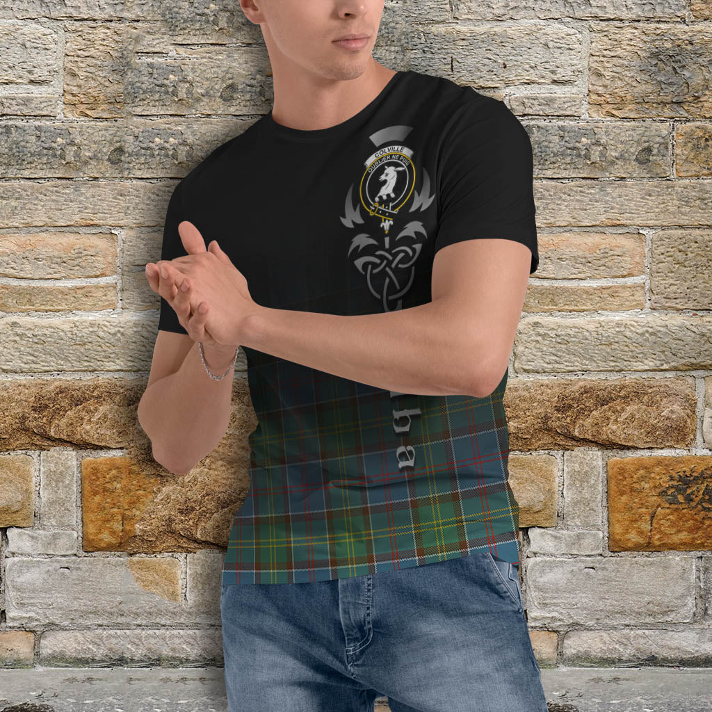 Colville Tartan T-Shirt Featuring Alba Gu Brath Family Crest Celtic Inspired - Tartan Vibes Clothing