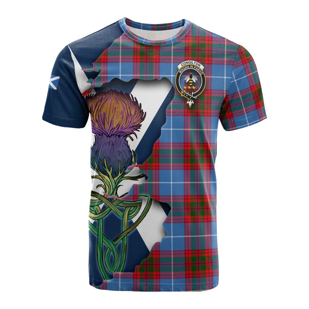 Congilton Tartan Family Crest Cotton T-shirt Scottish Thistle Celtic Inspired Kid's Shirt - Tartan Vibes Clothing