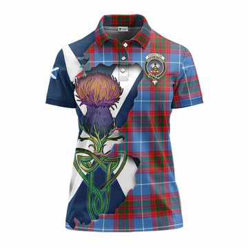 Congilton Tartan Family Crest Women's Polo Shirt Scottish Thistle Celtic Inspired Women - Tartan Vibes Clothing