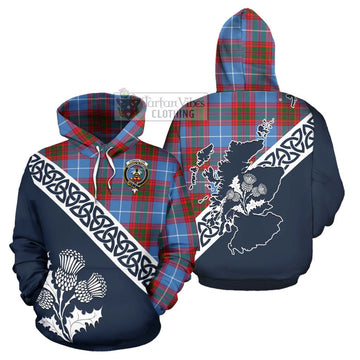 Congilton Tartan Hoodie Featuring Thistle and Scotland Map