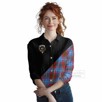 Congilton Tartan Women's Casual Shirt with Family Crest and Military Logo Style