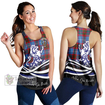 Congilton Tartan Women's Racerback Tanks with Alba Gu Brath Regal Lion Emblem