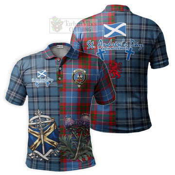 Congilton Tartan Polo Shirt Happy St. Andrew's Day Half Tartan Style