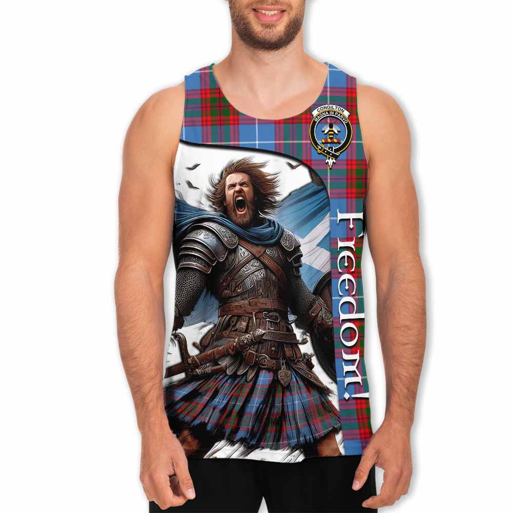 Tartan Vibes Clothing Congilton Crest Tartan Men's Tank Top Inspired by the Freedom of Scottish Warrior