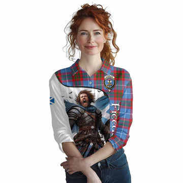 Congilton Crest Tartan Women's Casual Shirt Inspired by the Freedom of Scottish Warrior