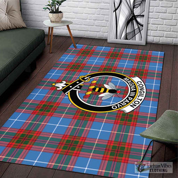 Congilton Tartan Area Rug with Family Crest