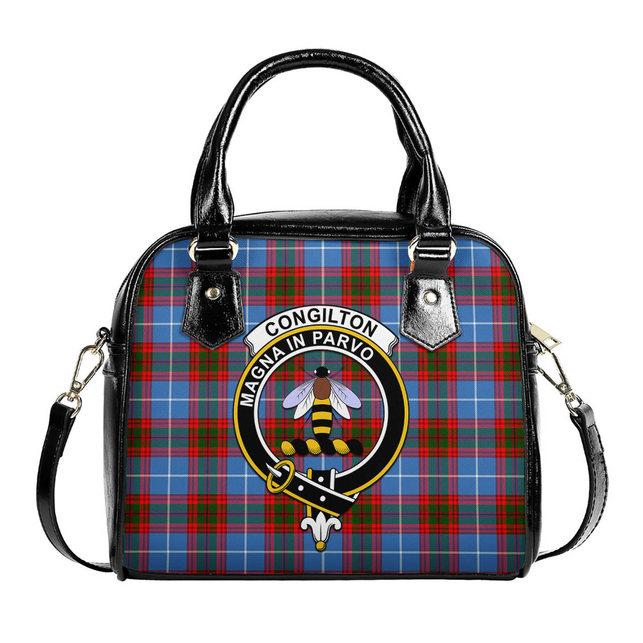 Congilton Tartan Shoulder Handbags with Family Crest One Size 6*25*22 cm - Tartanvibesclothing