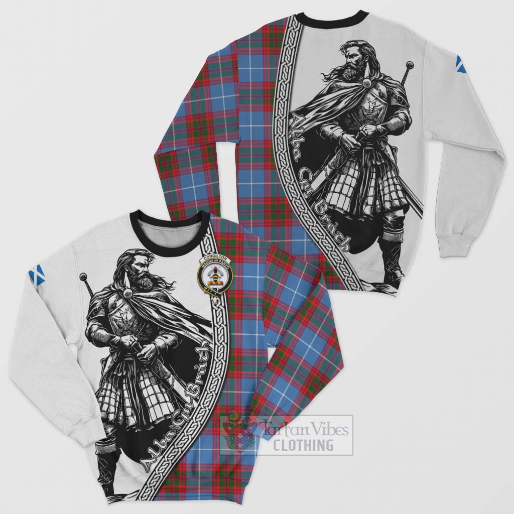 Congilton Tartan Clan Crest Sweatshirt with Highlander Warrior Celtic Style Unisex - Tartan Vibes Clothing