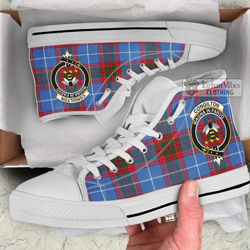 Congilton Tartan High Top Shoes with Family Crest