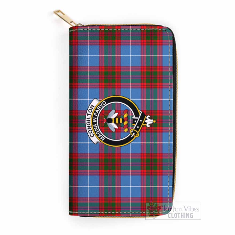 Congilton Tartan Women's Leather Wallet with Family Crest One Size 19.7*10.5*3.5 cm - Tartan Vibes Clothing