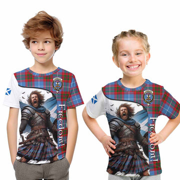 Congilton Crest Tartan Kid T-Shirt Inspired by the Freedom of Scottish Warrior