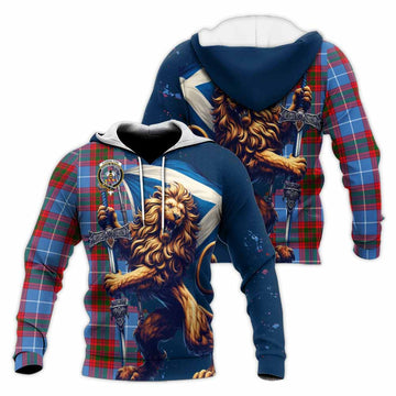 Congilton Tartan Family Crest Knitted Hoodie with Scottish Majestic Lion