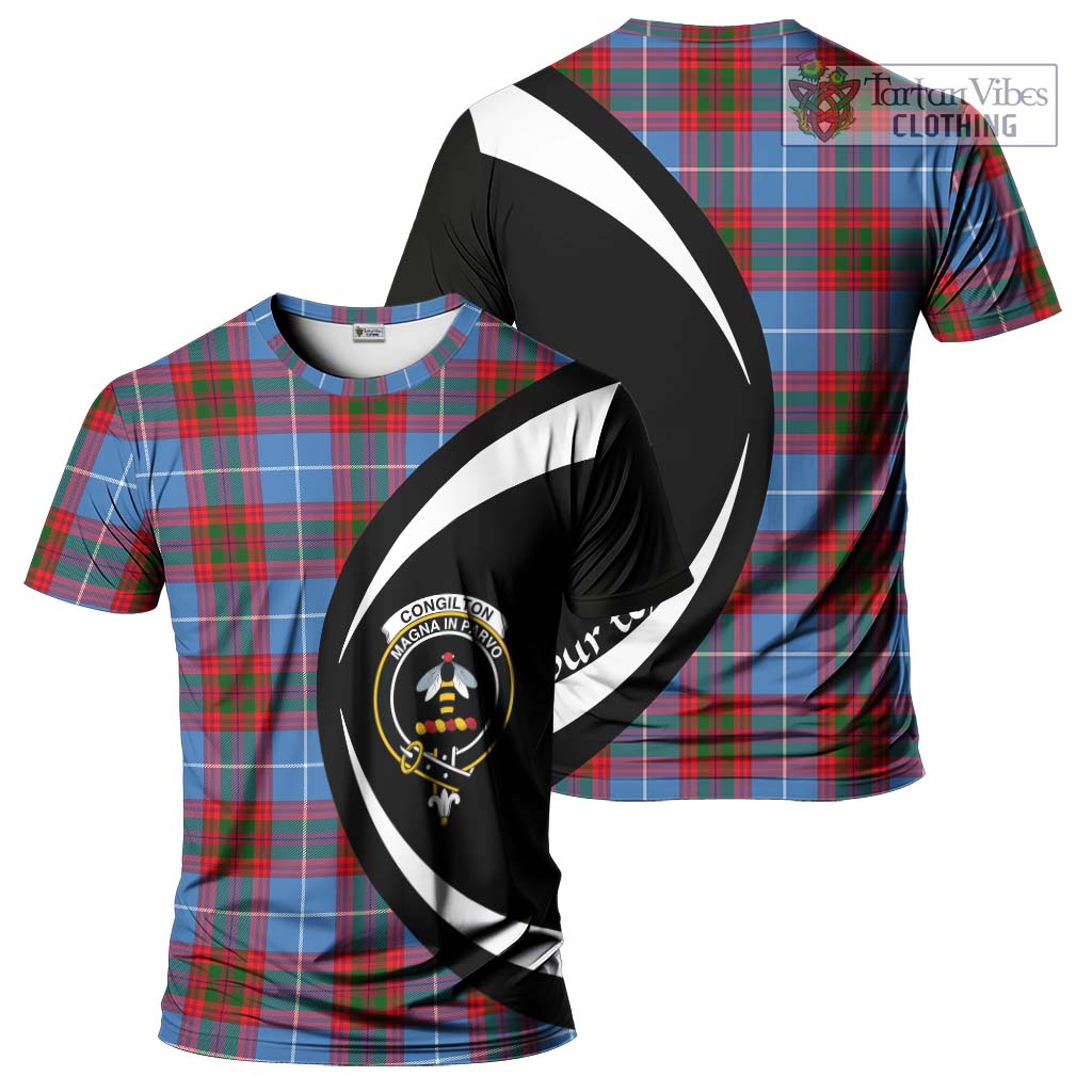 Tartan Vibes Clothing Congilton Tartan T-Shirt with Family Crest Circle Style