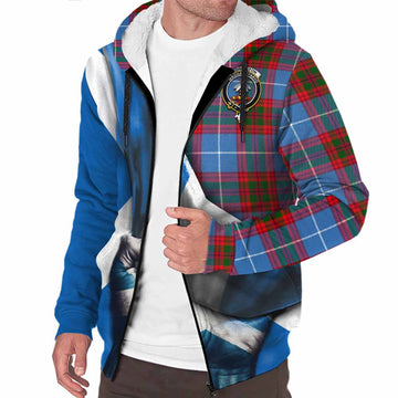 Congilton Tartan Sherpa Hoodie with Family Crest Scotland Patriotic Style