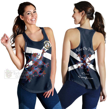 Congilton Tartan Lion Rampant Women's Racerback Tanks  Proudly Display Your Heritage with Alba Gu Brath and Clan Name