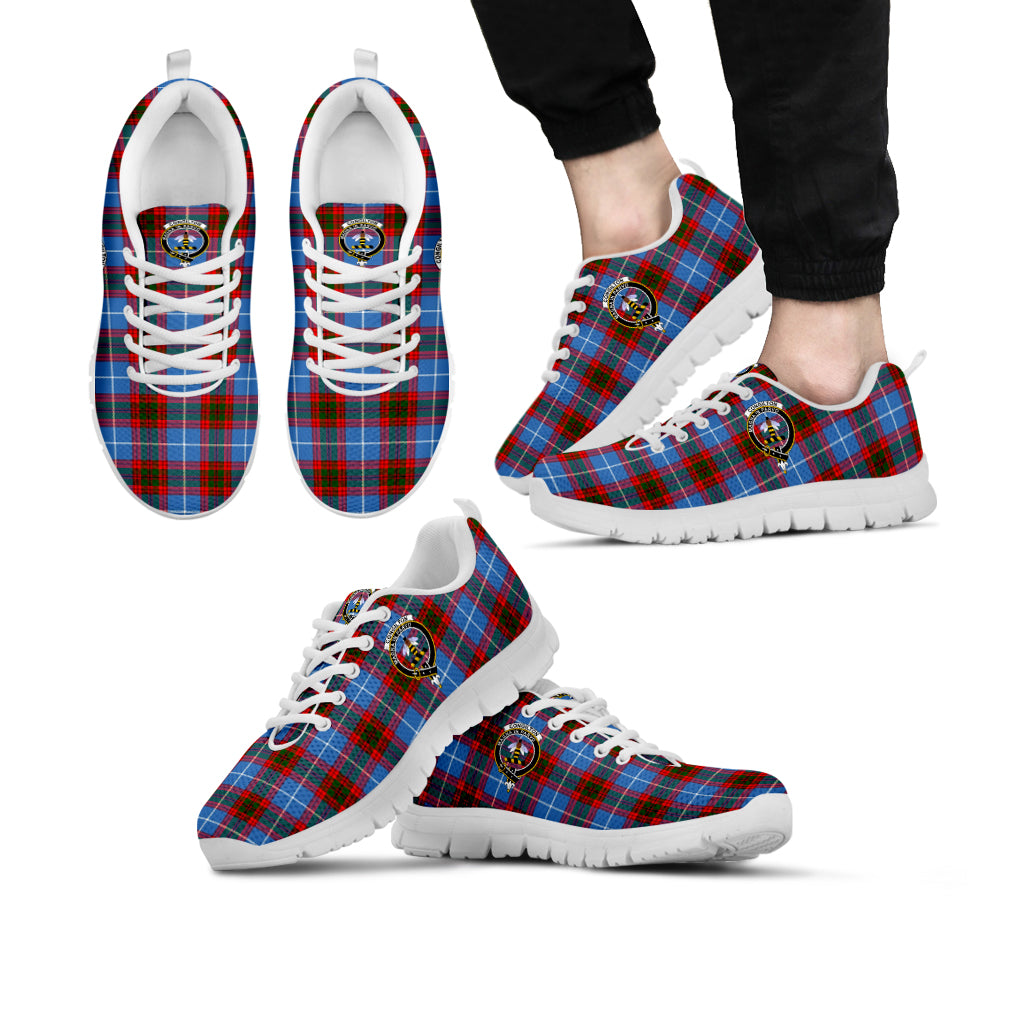 Congilton Tartan Sneakers with Family Crest Kid's Sneakers - Tartan Vibes Clothing