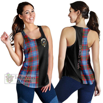 Congilton Tartan Women's Racerback Tanks with Family Crest and Half Of Me Style