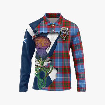 Congilton Tartan Family Crest Long Sleeve Polo Shirt Scottish Thistle Celtic Inspired Unisex - Tartan Vibes Clothing