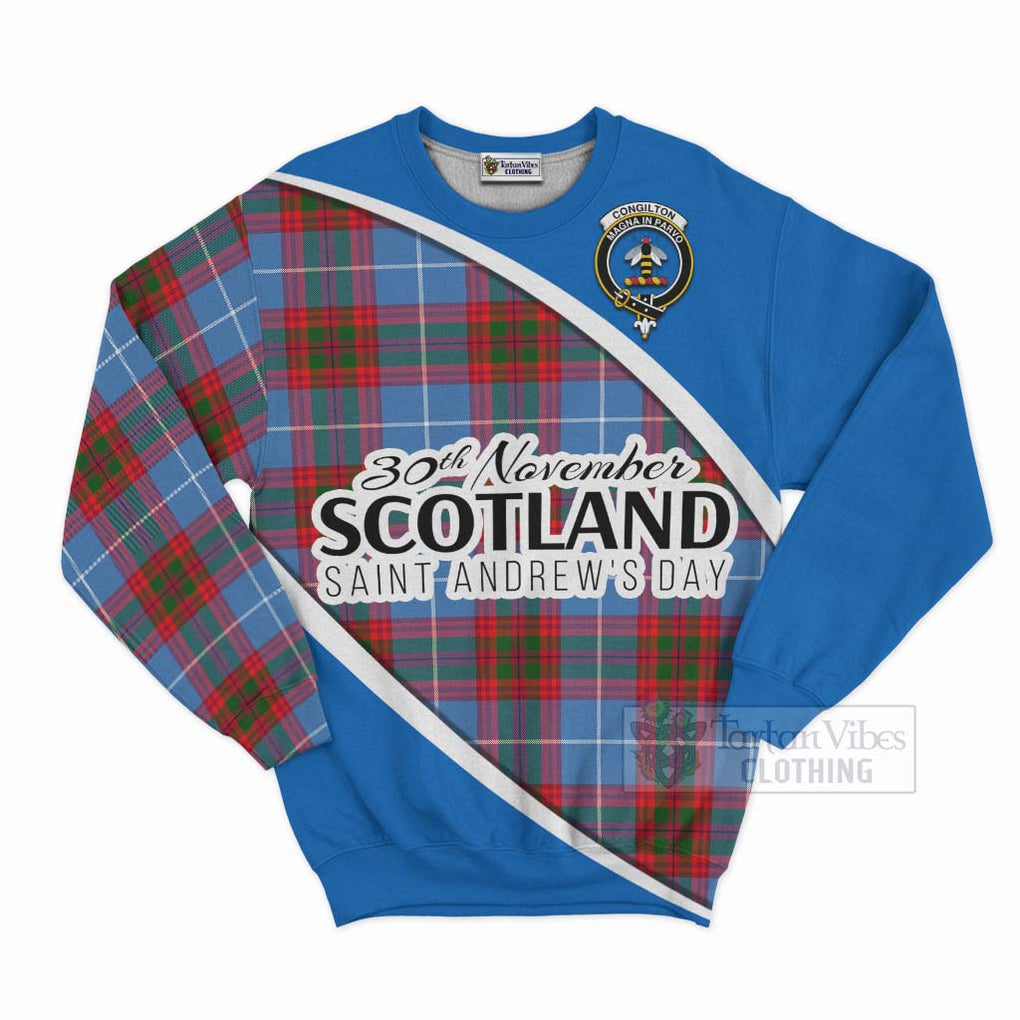 Tartan Vibes Clothing Congilton Family Crest Tartan Sweatshirt Celebrate Saint Andrew's Day in Style