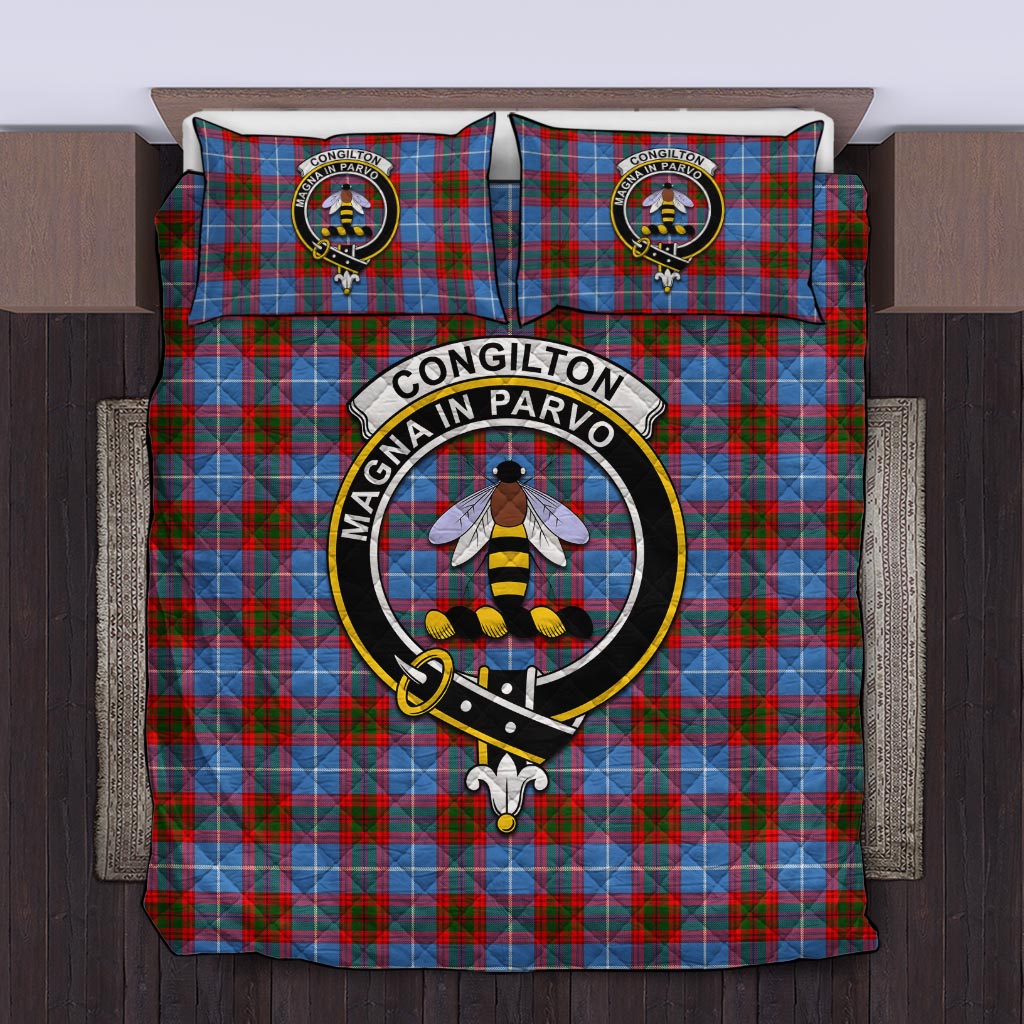 Congilton Tartan Quilt Bed Set with Family Crest King - Tartan Vibes Clothing