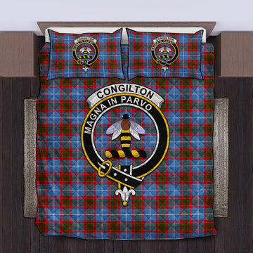 Congilton Tartan Quilt Bed Set with Family Crest King - Tartan Vibes Clothing
