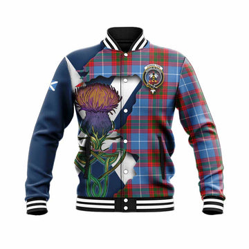 Congilton Tartan Family Crest Baseball Jacket Scottish Thistle Celtic Inspired Unisex - Tartan Vibes Clothing