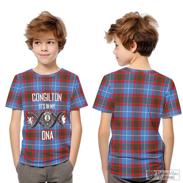 Congilton Tartan Kid T-Shirt with Family Crest DNA In Me Style Youth XL Size14 - Tartan Vibes Clothing
