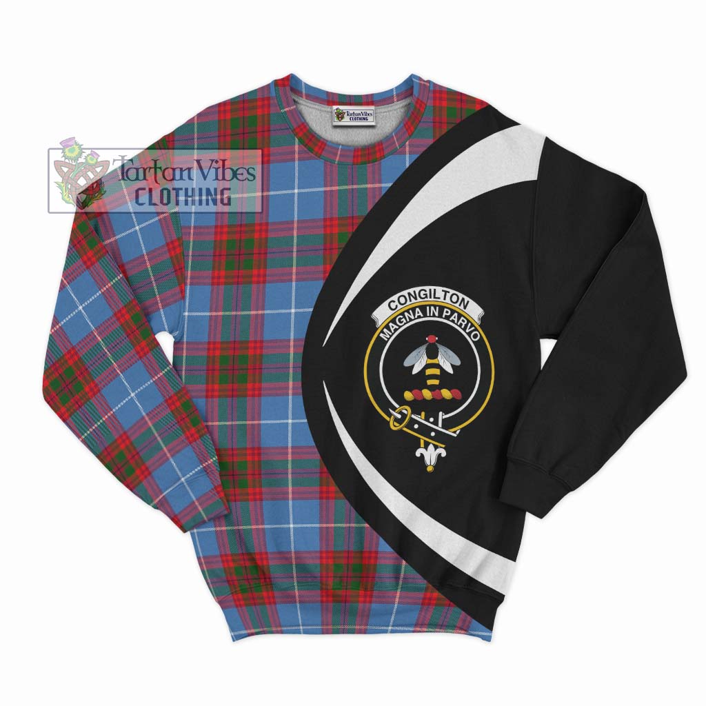 Congilton Tartan Sweatshirt with Family Crest Circle Style Unisex - Tartan Vibes Clothing