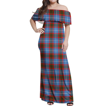 Congilton Tartan Off Shoulder Long Dress