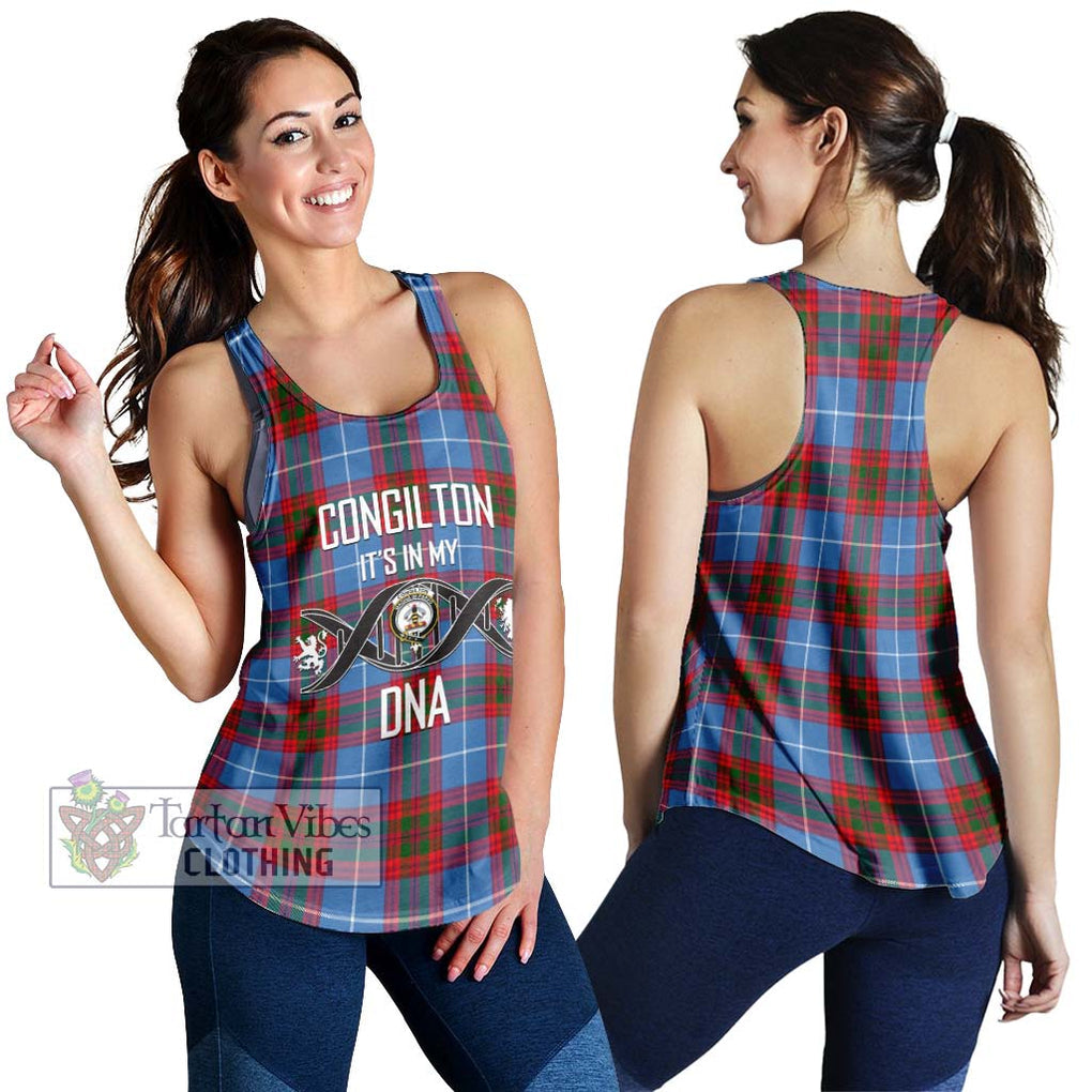 Congilton Tartan Women's Racerback Tanks with Family Crest DNA In Me Style 4XL - Tartanvibesclothing Shop