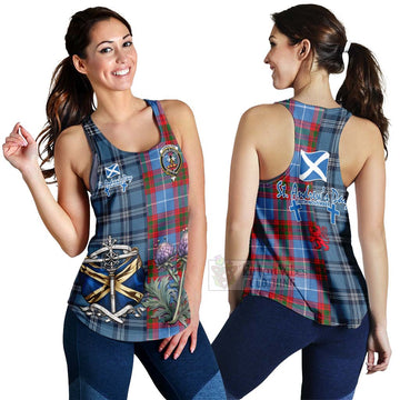 Congilton Tartan Women's Racerback Tanks Happy St. Andrew's Day Half Tartan Style