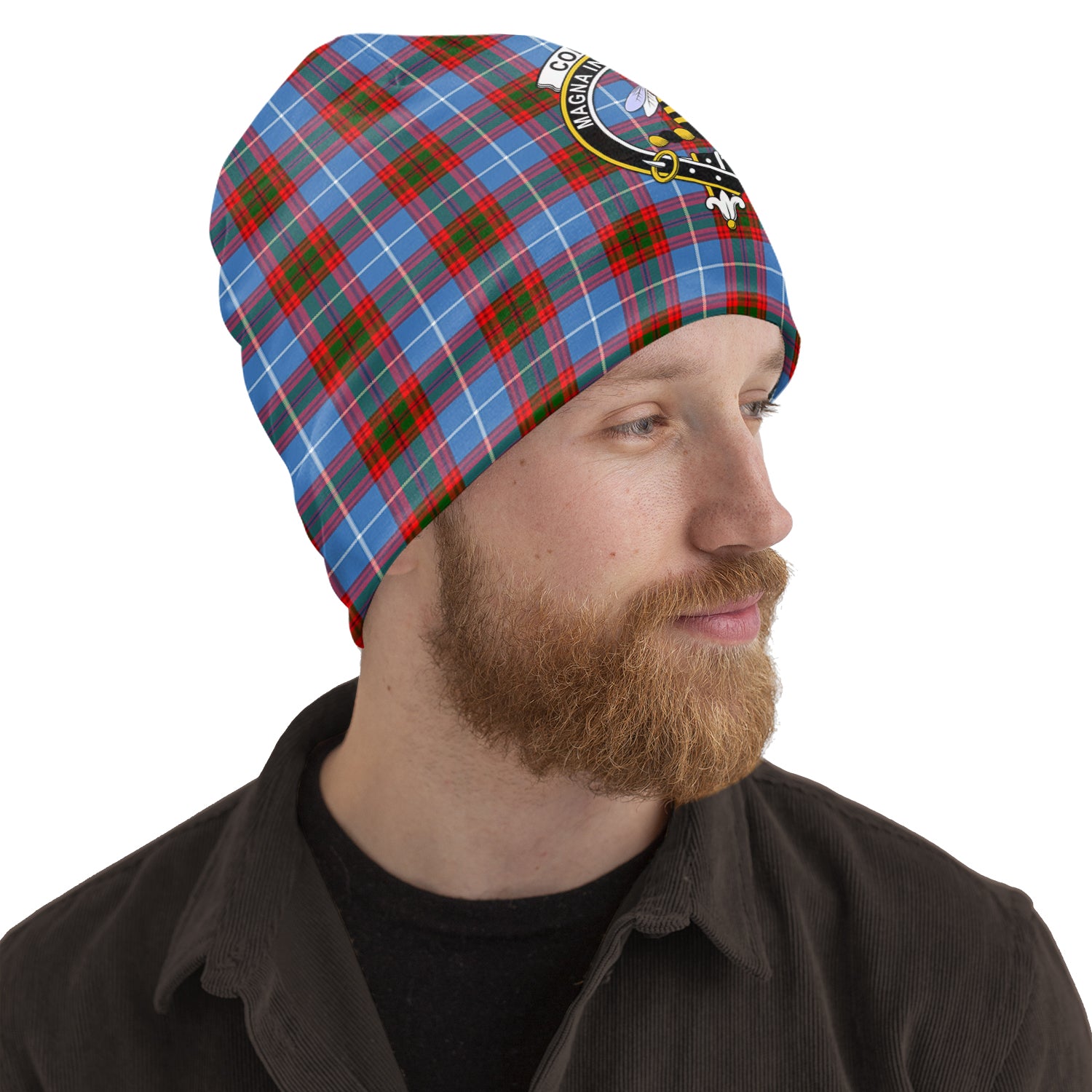 Congilton Tartan Beanies Hat with Family Crest One Size 10.5*10.2 inches - Tartan Vibes Clothing