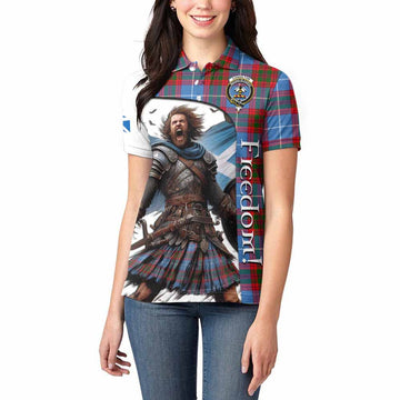 Congilton Crest Tartan Women's Polo Shirt Inspired by the Freedom of Scottish Warrior