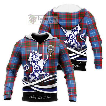 Congilton Tartan Knitted Hoodie with Alba Gu Brath Regal Lion Emblem