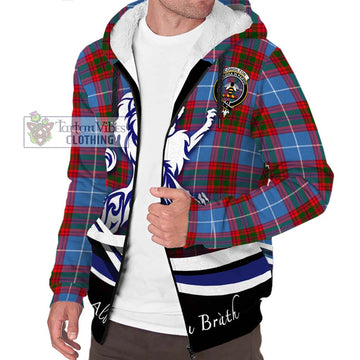 Congilton Tartan Sherpa Hoodie with Alba Gu Brath Regal Lion Emblem