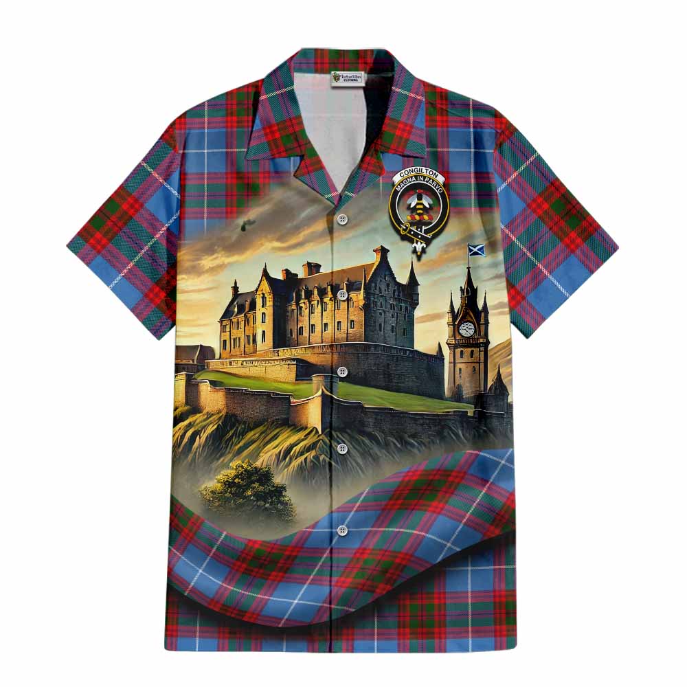Congilton Tartan Family Crest Hawaiian Shirt with Scottish Ancient Castle Style Kid - Tartan Vibes Clothing