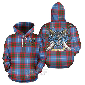 Congilton Tartan Hoodie with Family Crest Celtic Skull Style