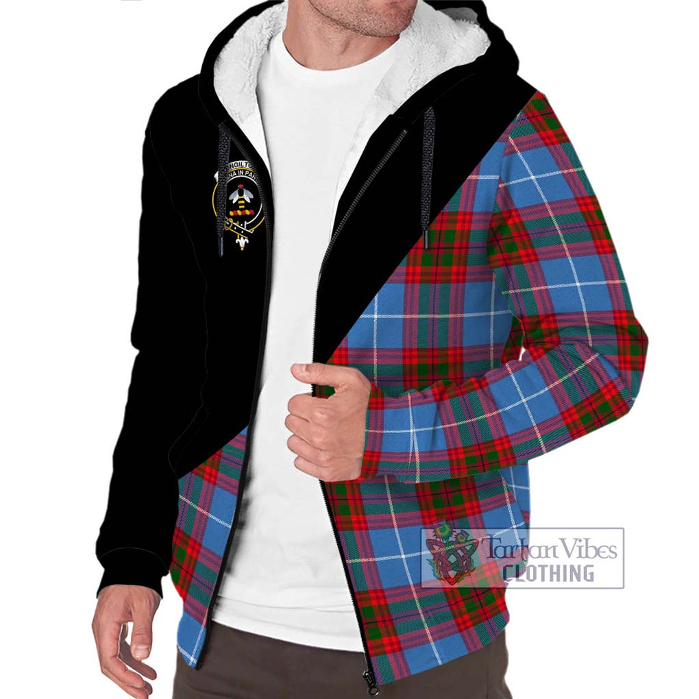 Congilton Tartan Sherpa Hoodie with Family Crest and Military Logo Style Unisex S - Tartanvibesclothing Shop