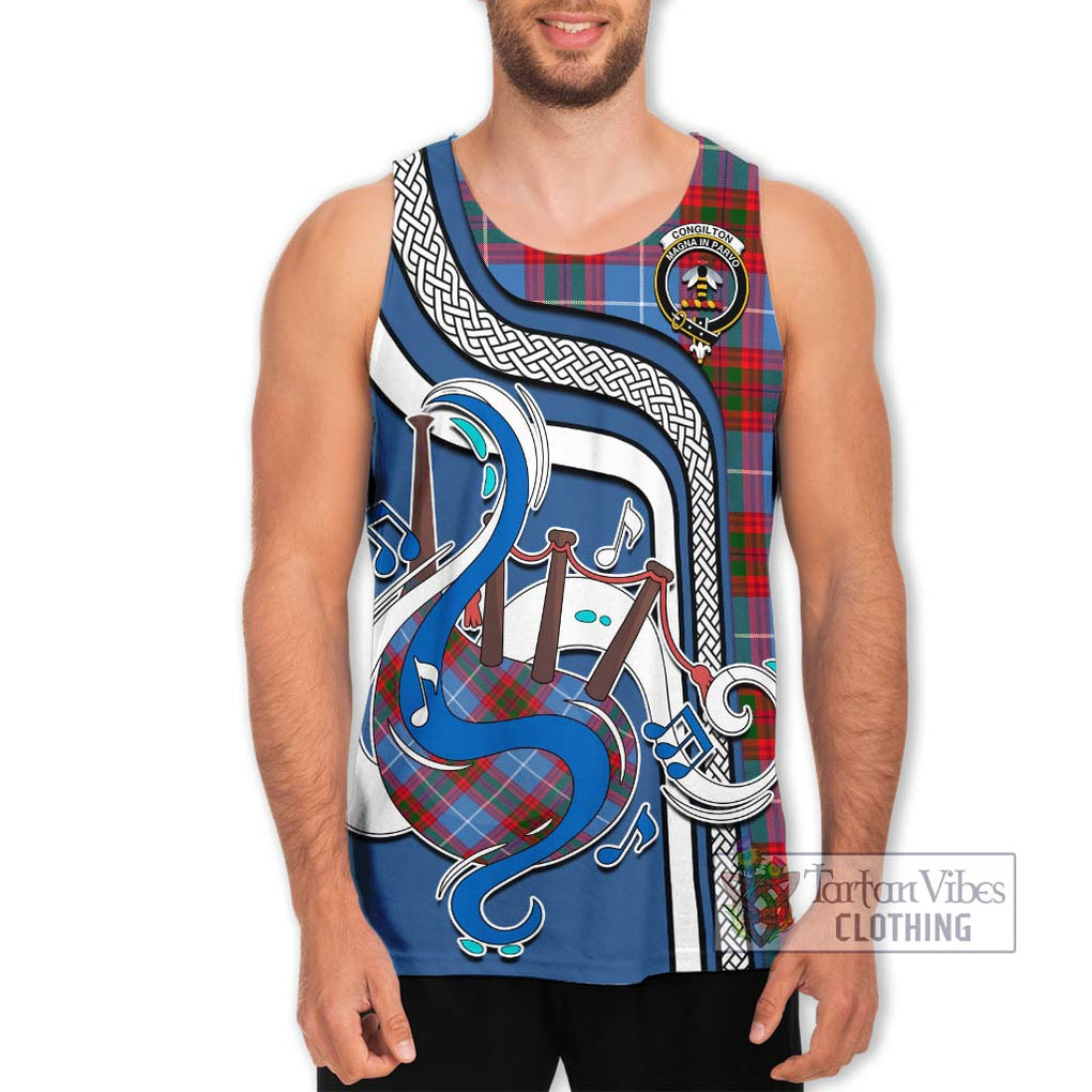 Congilton Tartan Men's Tank Top with Epic Bagpipe Style Men - Tartanvibesclothing Shop