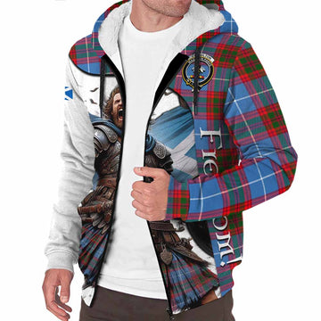 Congilton Crest Tartan Sherpa Hoodie Inspired by the Freedom of Scottish Warrior