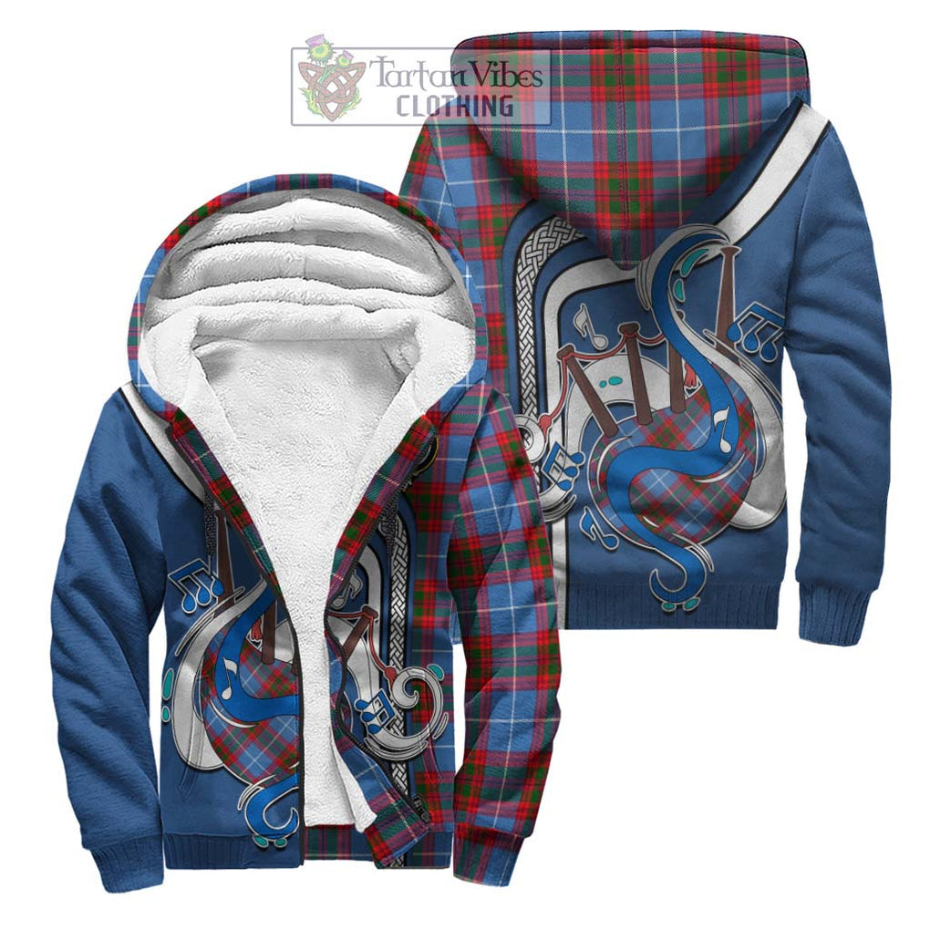 Congilton Tartan Sherpa Hoodie with Epic Bagpipe Style Unisex S - Tartanvibesclothing Shop