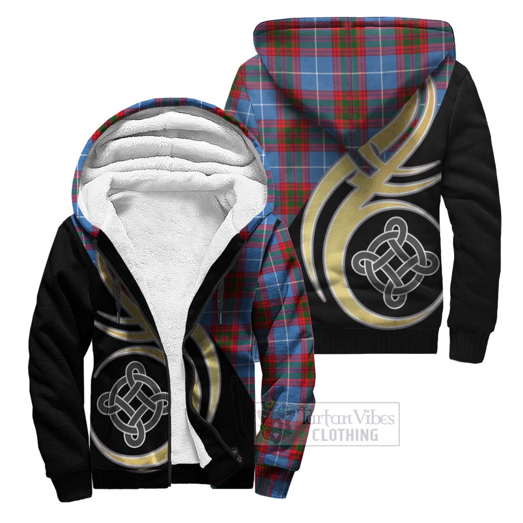 Congilton Tartan Sherpa Hoodie with Family Crest and Celtic Symbol Style Unisex S - Tartan Vibes Clothing